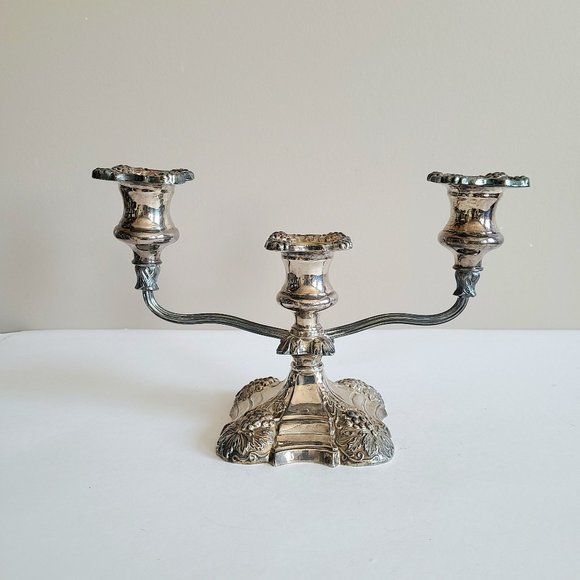 Vintage Coronet Plate 47 EP 47 Lead 3 branches candleholder/candlesticks. - Picture 2 of 11